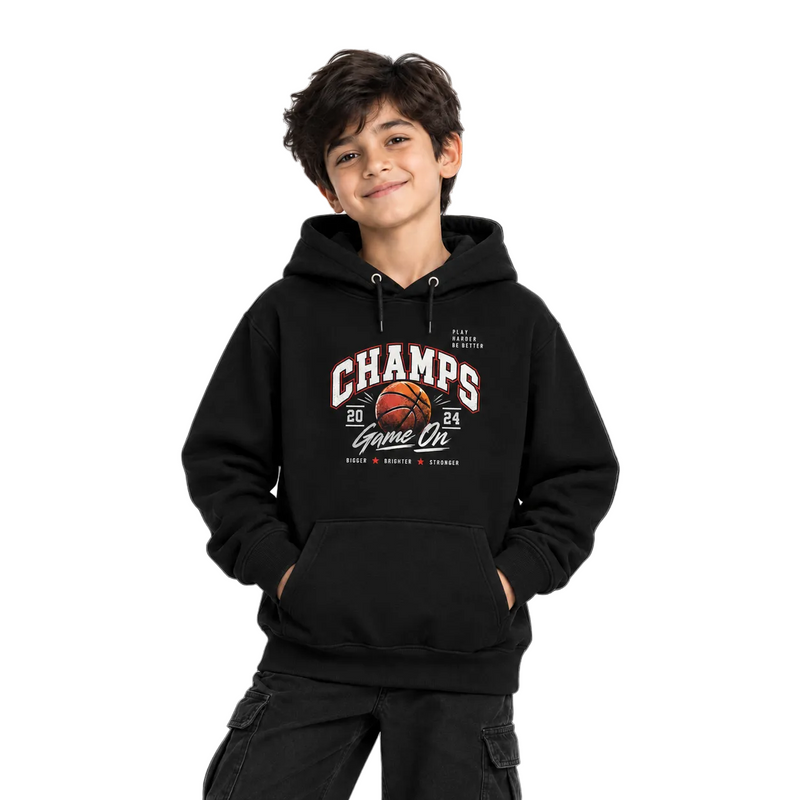 BestyPop Boy’s Plain Hoodie - Champs (320 GSM)