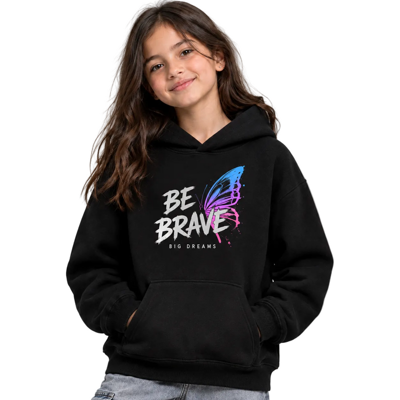 BestyPop Girl’s  Hoodie - Be Brave (320 GSM)