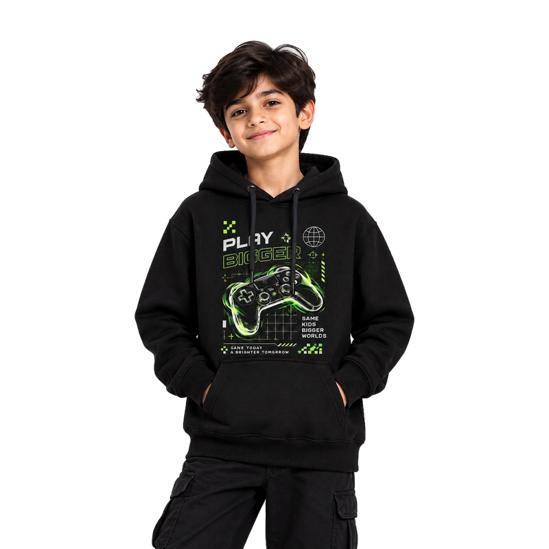 BestyPop Boy’s Plain Hoodie - Play Bigger (320 GSM)