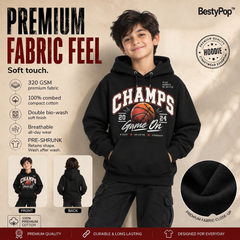 BestyPop Boy’s Plain Hoodie - Champs (320 GSM)