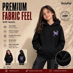 BestyPop Girl’s  Hoodie - Butterfly (320 GSM)