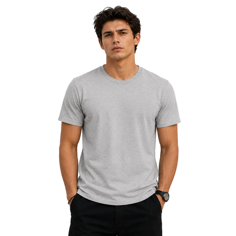 Men’s Plain Round Neck T-Shirt - 190 GSM Single Jersey