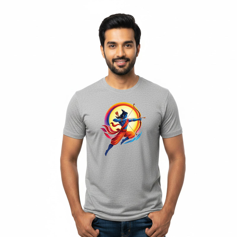 BestyPop Men’s Graphic Print Round Neck T-Shirt- Jai Shree Ram (170 GSM single jersey)