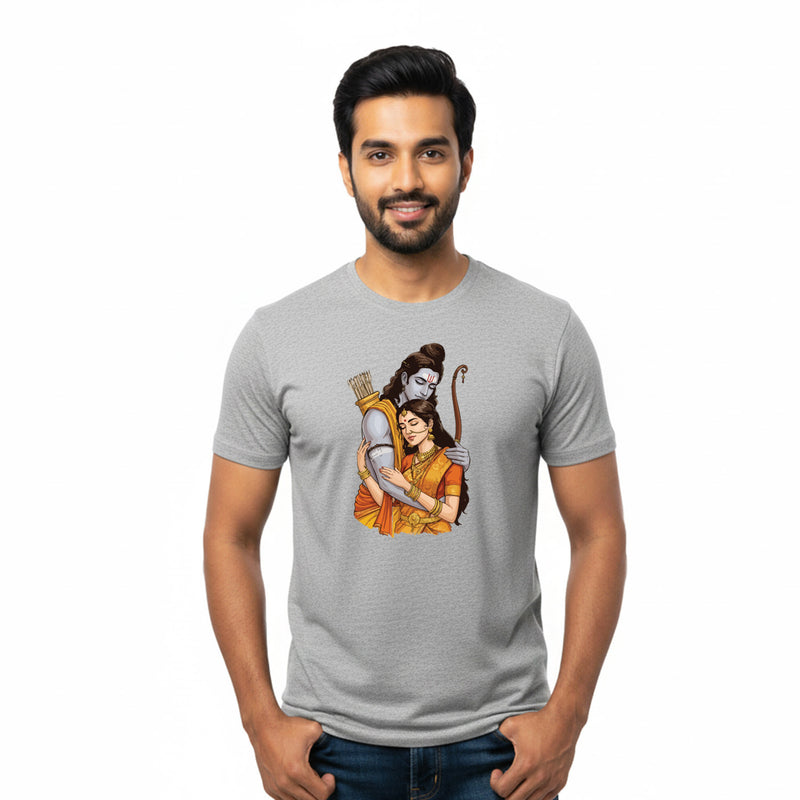 BestyPop Men’s Graphic Print Round Neck T-Shirt- Jai Shree Ram (170 GSM single jersey)