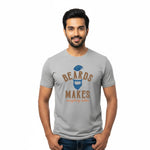 BestyPop Men’s Round Neck Half Sleeve Cotton T-Shirt | 170 GSM Soft & Breathable Fabric | Pre-Shrunk Double Bio Wash | Casual Everyday Wear for Mens | Beards Makes Everything Better