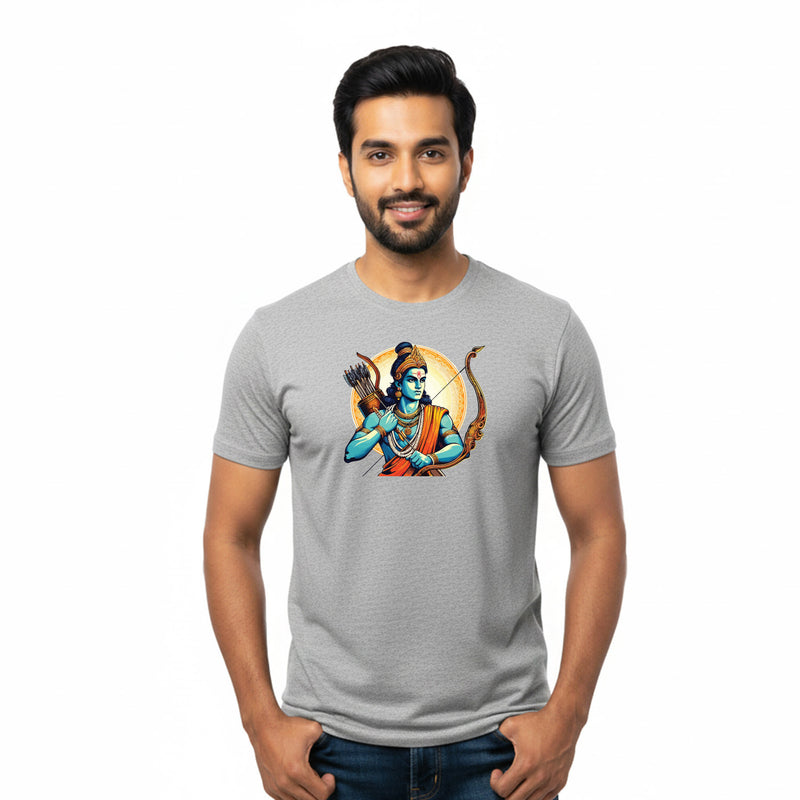 BestyPop Men’s Graphic Print Round Neck T-Shirt- Jai Shree Ram (170 GSM single jersey)
