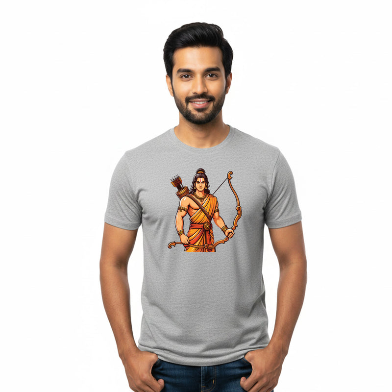 BestyPop Men’s Graphic Print Round Neck T-Shirt- Jai Shree Ram (170 GSM single jersey)