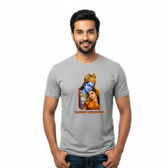 BestyPop Men’s Graphic Print Round Neck T-Shirt- Krishna (170 GSM single jersey)