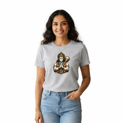 BestyPop Women’s Graphic Print Round Neck T-Shirt- Hanuman(170 GSM single jersey)