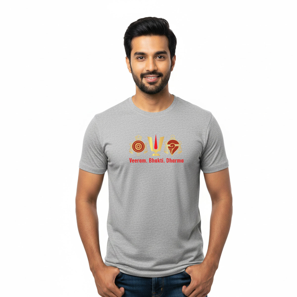 BestyPop Men’s Graphic Print Round Neck T-Shirt-Tirupathi Balaji (170 GSM single jersey)
