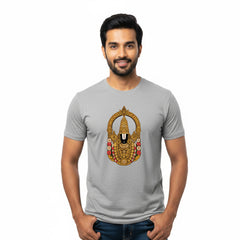 BestyPop Men’s Graphic Print Round Neck T-Shirt-Tirupathi Balaji (170 GSM single jersey)