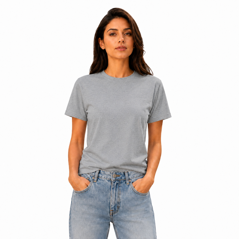 Women’s Plain Round Neck T-Shirt - 190 GSM Single Jersey