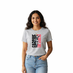 BestyPop Women’s Graphic Print Round Neck T-Shirt-Jesus(170 GSM single jersey)