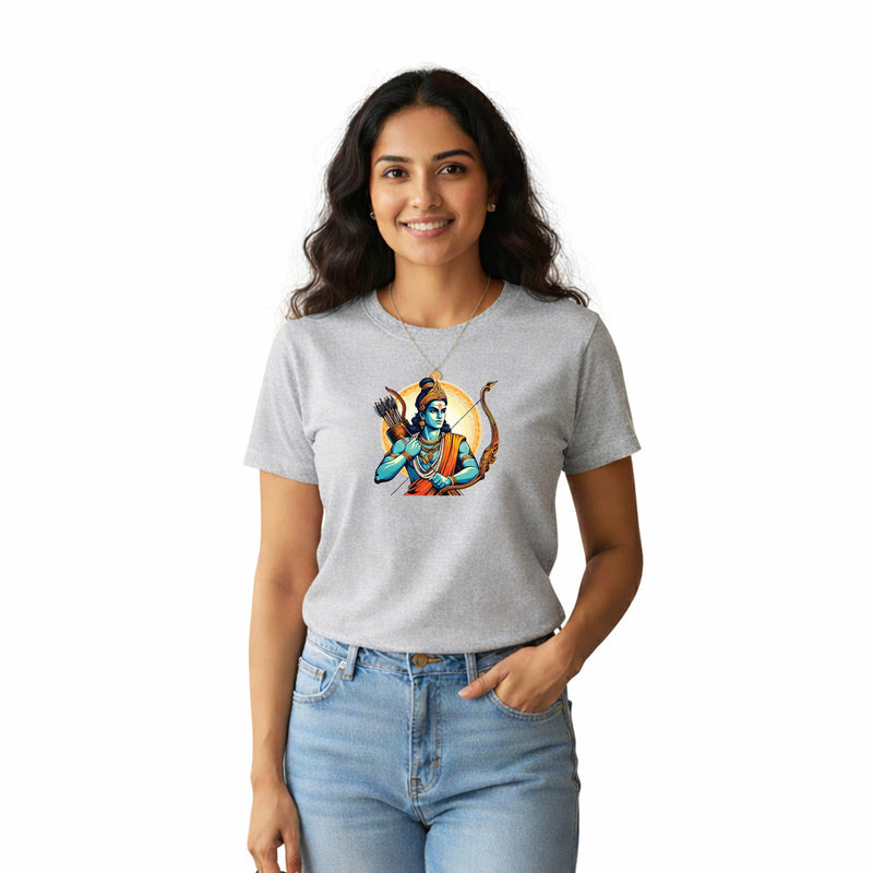 BestyPop Women’s Graphic Print Round Neck T-Shirt- Jai Shree Ram (170 GSM single jersey)