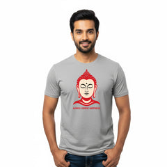BestyPop Men’s Graphic Print Round Neck T-Shirt- Buddha (170 GSM single jersey)