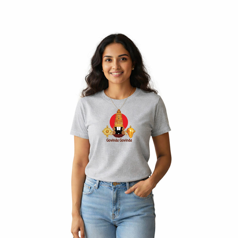 BestyPop Women’s Graphic Print Round Neck T-Shirt-Thirupathi Balaji (170 GSM single jersey)