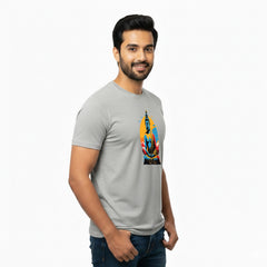 BestyPop Men’s Graphic Print Round Neck T-Shirt- Buddha (170 GSM single jersey)
