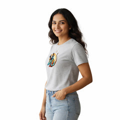 BestyPop Women’s Graphic Print Round Neck T-Shirt- Jai Shree Ram (170 GSM single jersey)