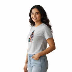 BestyPop Women’s Graphic Print Round Neck T-Shirt- Krishna (170 GSM single jersey