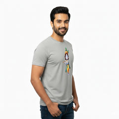 BestyPop Men’s Graphic Print Round Neck T-Shirt- Krishna (170 GSM single jersey)
