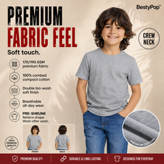 BestyPop Boy’s Plain Round Neck T-Shirt