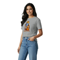 BestyPop Women’s Graphic Print Round Neck T-Shirt- Krishna (170 GSM single jersey)