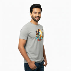 BestyPop Men’s Graphic Print Round Neck T-Shirt- Jai Shree Ram (170 GSM single jersey)