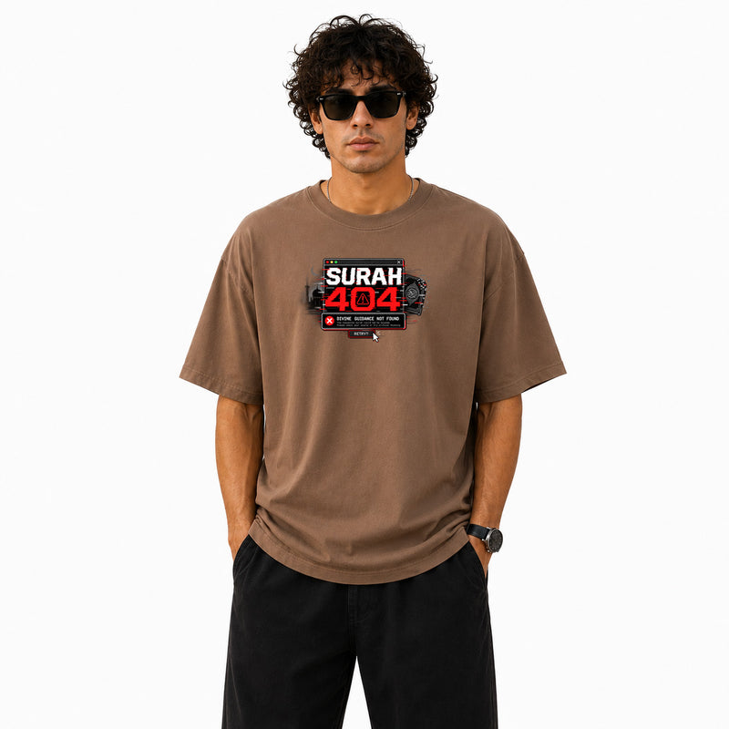 Freethinker | Arif Men's Surah 404 Crew neck Oversized T-Shirt - (225 GSM heavyweight fabric)