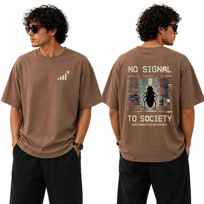 BestyPop Men’s Oversized T-Shirt - No Signal