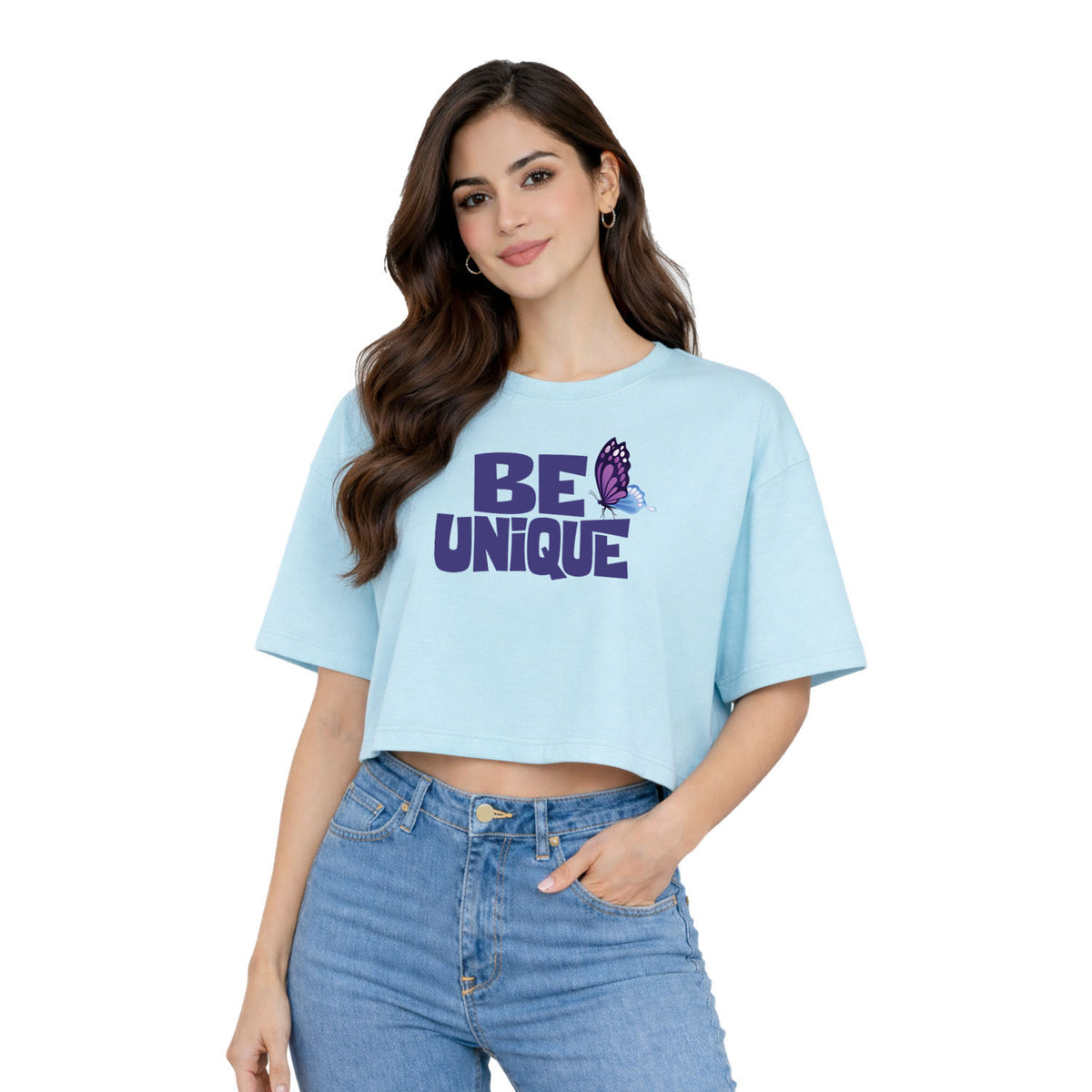 BestyPop Women’s Oversized Half Sleeve Crop Top