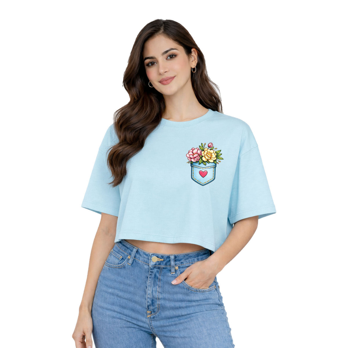 BestyPop Women’s Oversized Half Sleeve Crop Top
