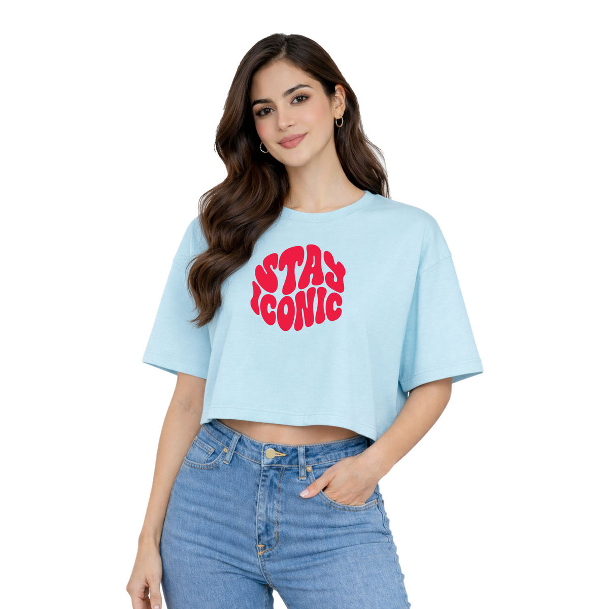 BestyPop Women’s Oversized Half Sleeve Crop Top