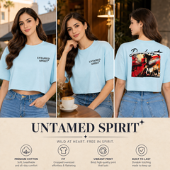 BestyPop Women’s Oversized Half Sleeve Crop Top - 220 GSM