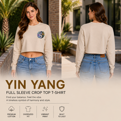 BestyPop Women’s Oversized full Sleeve Crop Top