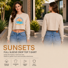BestyPop Women’s Oversized full Sleeve Crop Top