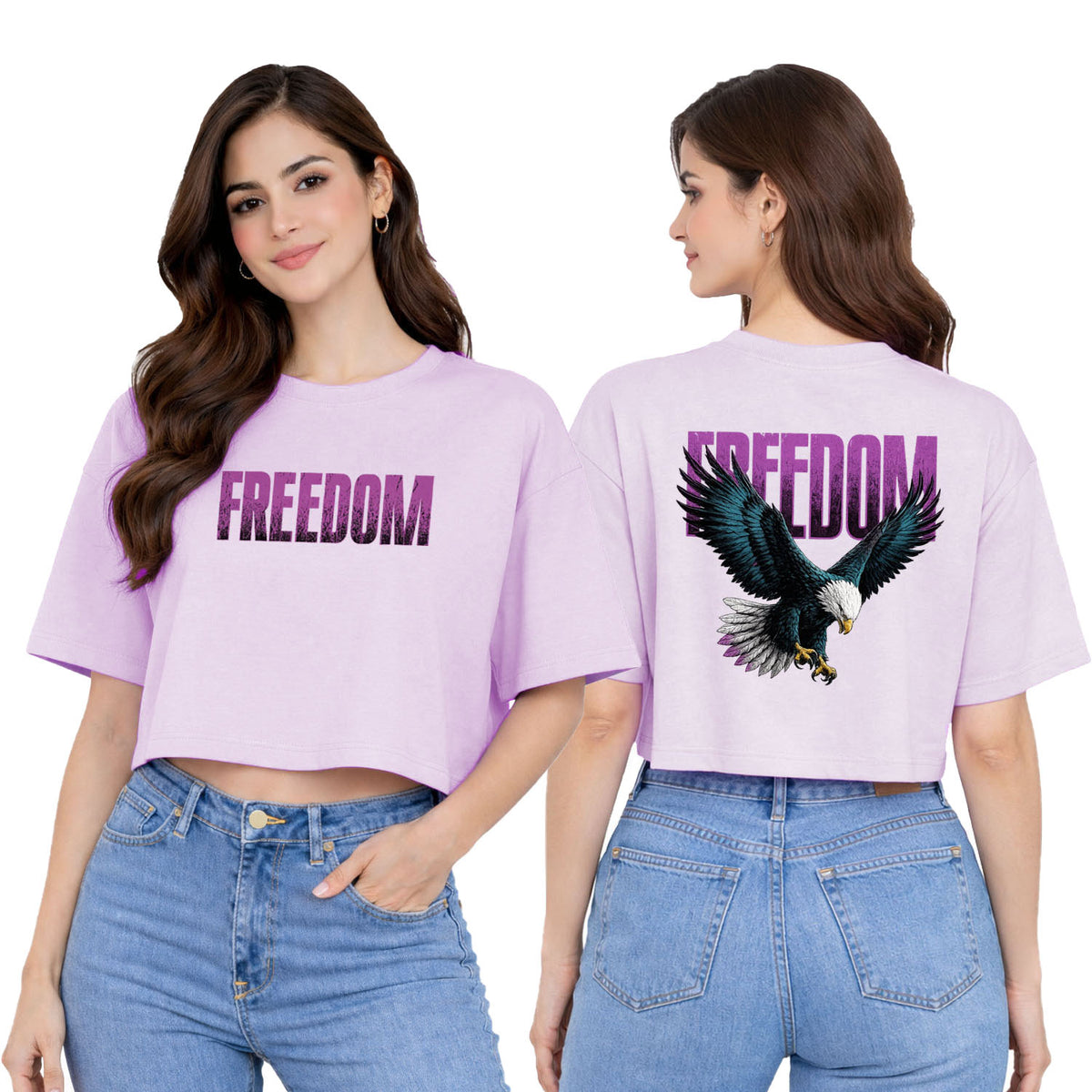 BestyPop Women’s Oversized Half Sleeve Crop Top - 220 GSM