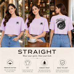 BestyPop Women’s Oversized Half Sleeve Crop Top - 220 GSM
