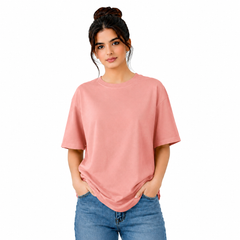Bestypop Women's Plain oversize T-shirt - 300 GSM Two Play Single Jersey