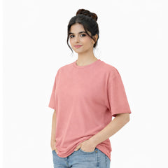 Bestypop Women's Plain oversize T-shirt - 300 GSM Two Play Single Jersey