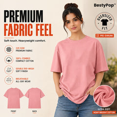 BestyPop Women’s Oversized Plain T-Shirt