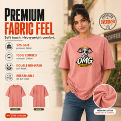 Freethinker | Arif Women's Crew neck Oversized T-Shirt - (225 GSM heavyweight fabric)