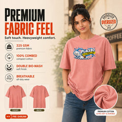 Freethinker | Arif Women's Placebo Crew neck Oversized T-Shirt - (225 GSM heavyweight fabric)