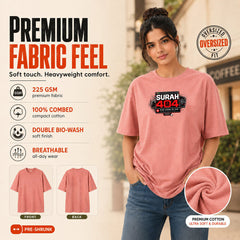 Freethinker | Arif Women's Surah 404  Crew neck Oversized T-Shirt - (225 GSM heavyweight fabric)