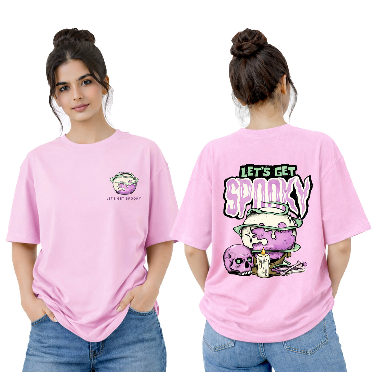 Bestypop Women’s Oversized  Spooky Graphic T-Shirt