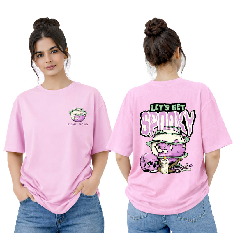 Bestypop Women’s Oversized  Spooky Graphic T-Shirt
