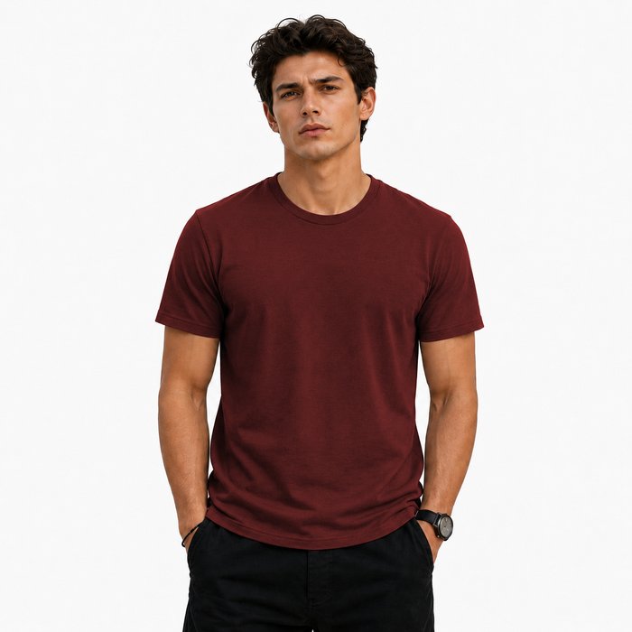 BestyPop Men’s Plain Round Neck T-Shirt