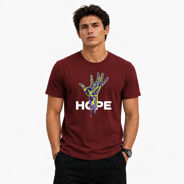 Bestypop Men's Crew Neck t-shirt- Hope (170 GSM single jersey)