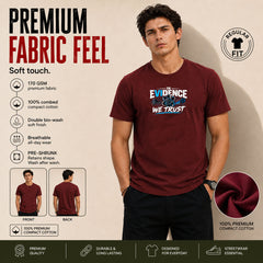 Freethinker | Arif Men's Evidence We Trust Crew Neck T-Shirt - (170 GSM single jersey)