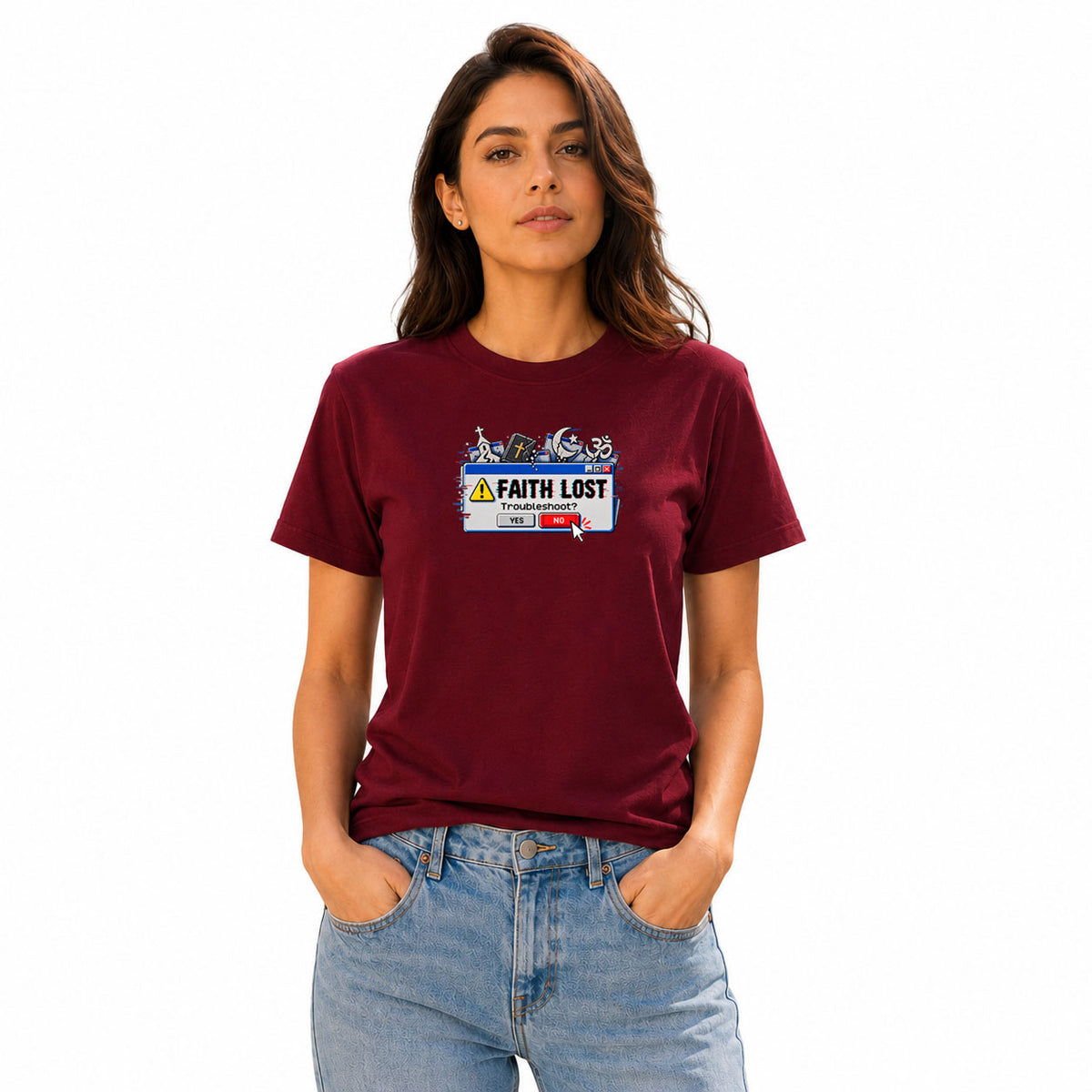 Freethinker | Arif Women's Faith Lost Crew Neck T-Shirt - (170 GSM single jersey)