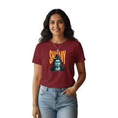 BestyPop Women’s Graphic Print Round Neck T-Shirt - Shivan (170 GSM single jersey)
